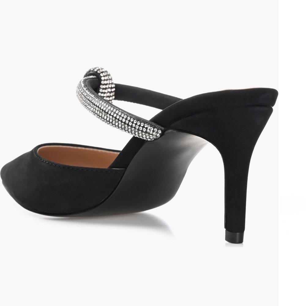 Never worn! 5.5 Black, rhinestones, Journee Collection, Lunna Mule Pump - Picture 2 of 16